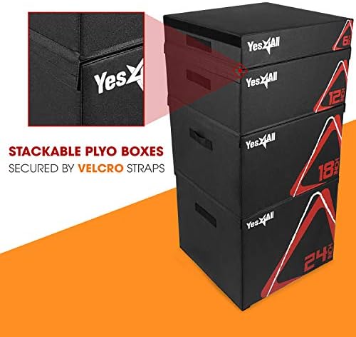 Yes4All Állítható Puha Plyo Box – Elérhető 6, 12, 18, 24-es Doboz Méret (L. Fekete - 18-as + 24)