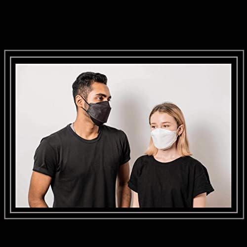 [10/50 Pack] KF94 Maszk Fekete 4 Réteg Szűrő Arcát Biztonsági Maszkot, Rugalmas Fül, Hurok, valamint orrnyereg Klip, Por Biztonsági
