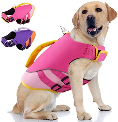 Queenmore Kutya Élet Kabát,Kutya mentőmellény, Úszás, Csónakázás,az Élet Kabátok Nagy Kutyák,Ripstop Pet mentőmellények Erős Mentő Rózsaszín,XL