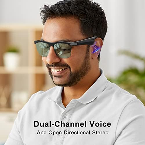 Airbition Bluetooth Szemüveg, Okos Szemüveg Javított Audio Élmény, hangvezérlés, Tiszta Hívások, valamint UV-Védelem Lencsék, Nyitott