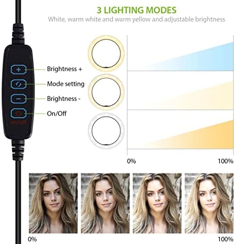Világos Kereteket Gyűrű Tri-Color Light Kompatibilis Az LG-E455 10 Hüvelykes Távoli Live Stream/Smink/YouTube/TikTok/Video/Forgatás (Szabályozható/Szabályozható)