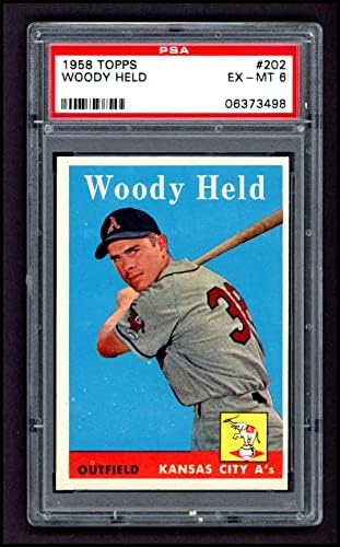 1958 Topps 202 Woodie Tartott Kansas City Atlétika (Baseball Kártya) PSA a PSA 6.00 Atlétika