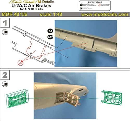 Fémes Részletek MDR48156-1/48 U-2A/C. légfék (alternatív üzemanyag ok Klub), 3D-Nyomtatott