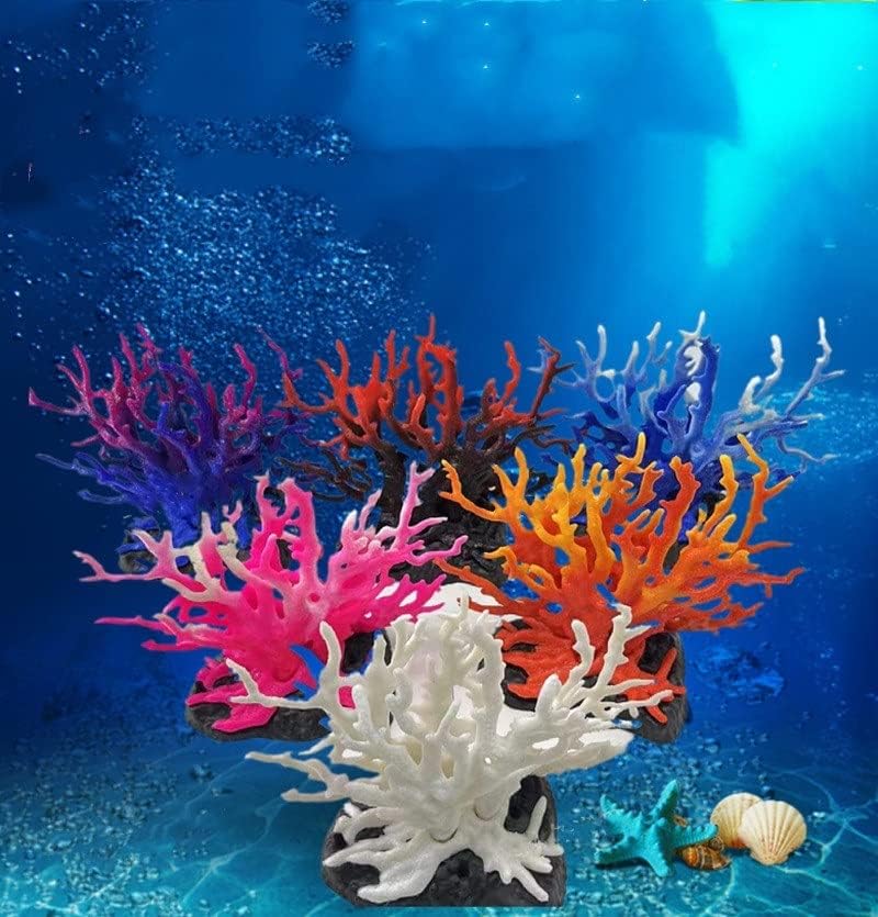 BATRC SYXYSM Korall Dekoráció Színes Hal, Akvárium Dekoráció Mesterséges Korall akvárium Korallzátony Sziklás Táj (Szín : A7)