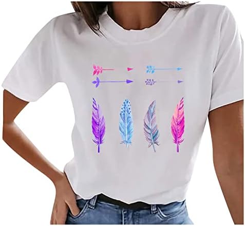 Tini Lányok Nyári Póló Női Kerek Nyak Tshirt Maximum Pillangó Nyomtatás Grafikai Tees Csinos Tunika Póló Worlout Blúz