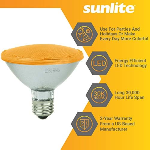 Sunlite 80033-SU PAR30 LED Rövid Nyak Színes Élővilág Barátságos Izzó, 3 Watt, (25W Egyenértékű), E26 Közepes Bázis, 30,000 Óra