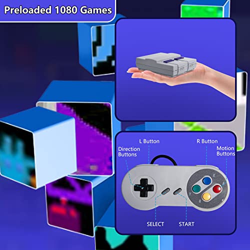 Retro Játék Konzol – Klasszikus Mini Retro Játék Rendszer Beépített 1080 Játékok 2 vezérlő, 8-Bites Videó Játék Rendszer a Régi Iskola Játékok