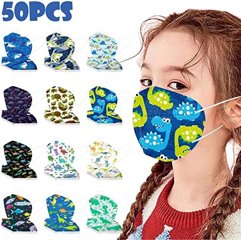 50PC Gyerekek 5 Réteg Eldobható Face_Masks, Nyomtatott, Színes Nyakkendőt Festék Szivárvány, Gyermekek számára Kerti Iskola