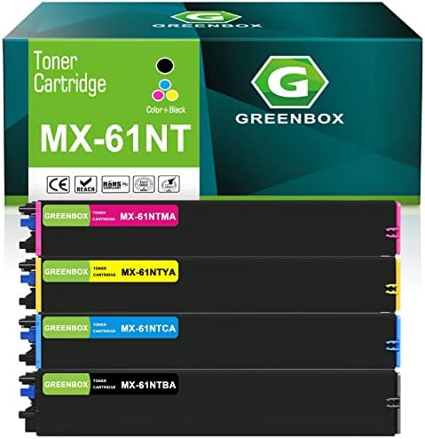 GREENBOX Kompatibilis MX-61NT Nagy kapacitású Festékkazetta Cseréje a Sharp MX-61NT MX-61NTBA MX-61NTCA MX-61NTMA MX-61NTYA az MX-2651 MX-3051