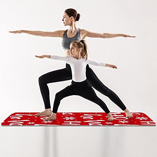 Vastag, Csúszásmentes Gyakorlat & Fitness 1/4 jóga szőnyeg Piros Karácsonyi Hohoho Santa Hópehely Nyomtatás Jóga Pilates & Emelet