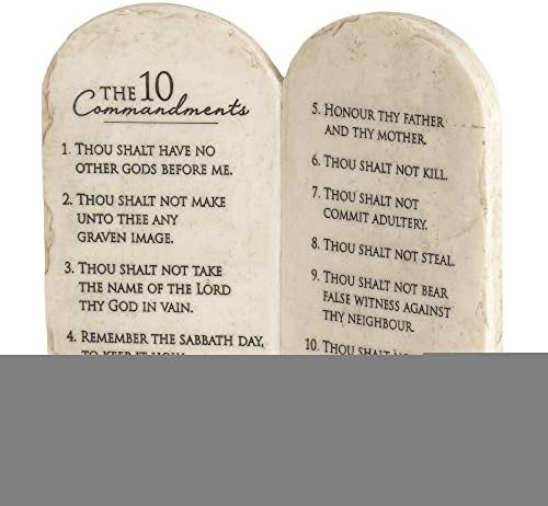 Dicksons 10 Parancsolat Mész kőtábla 6 x 6.5 Gyanta Dekoratív Fal Asztallap Alá Emléktábla