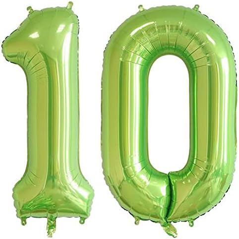 EMAAN 42 Hüvelyk Zöld Jumbo 10 Szám Fólia Lufit a 10. Születésnapi Party Dekoráció, valamint Évfordulós Események Dekoráció