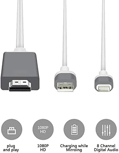 [Apple Mpi Hitelesített] Villám-HDMI Adapter Kábel,1080P Digitális AV Sync Audio & Video Csatlakozó Kábel iPhone13/12/11/11pro