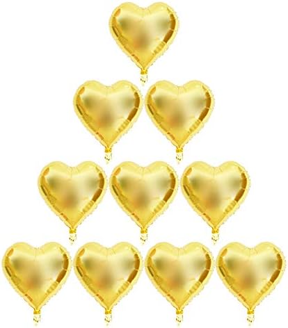 Szív alakú Alumínium Fólia Lufi, 10db 18 Léggömböket Szivárvány Színes Ballonok, Esküvő, Eljegyzés, Évforduló Fél Javára Dekoráció