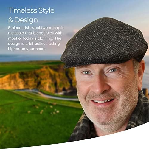 Ír Touring Kap Készült Írország Felszerelt Slim Fit Valódi Tweed