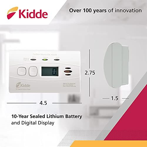 Kidde Szén-Monoxid Érzékelő, 10 Éves Akkumulátor, Digitális Kijelző, 3 Led-ek, 2 Csomag