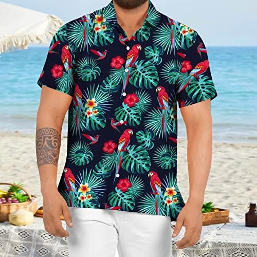 BEUU Aloha shirt Mens Férfi Hawaii Ing, Trópusi Fa, Nyomtatás, Rövid Ujjú Gomb Lefelé Maximum Laza Beach Ing