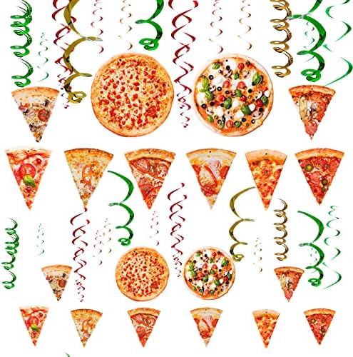 JHGCVX 35 Db Pizza Party Lóg Örvény Dekorációk,Pizza Téma Felső Örvény Lógó Díszek Pizza Party, Családi Szülinapi Parti Dekoráció