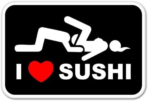 Szeretem a Sushi Felnőtt Vicces autó Matrica Ablak Matrica 5 x 3