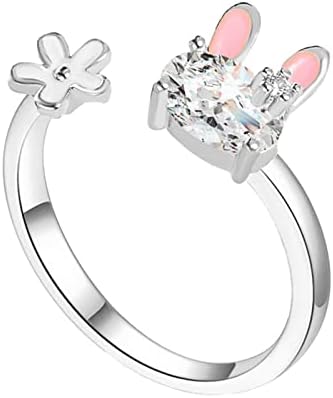 2023 Új Aranyos Kis Nyuszi Gyűrű, Édes Szűz Szív, Virág mutatóujját Gyűrű Gyermekek Nyitó Gyűrű Nők Hüvelykujj Gyűrűk (Egy, Egy Méret)