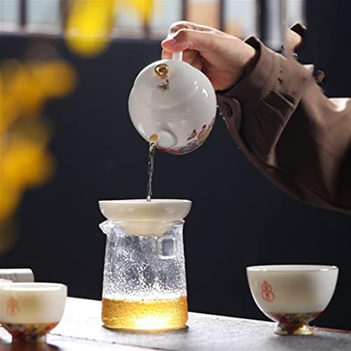 BBSJ Kungfu Sancai Tea Set Home Tea Brewer Tea Bowl Set Tea-Szertartás (Szín : D, Méret : Mint Látható)