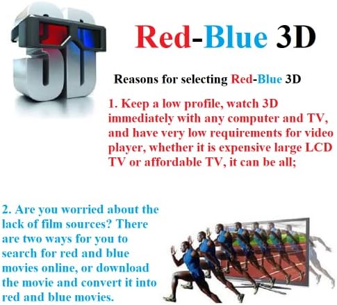 6 Db Piros-Kék 3D Szemüveg, 3D-s Film, Játék Szemüveg 3D Szemüveg a Számítógép-Monitorok, Tv-k Projektorok, Stb, Fekete Műanyag Keret, Szemüveg,