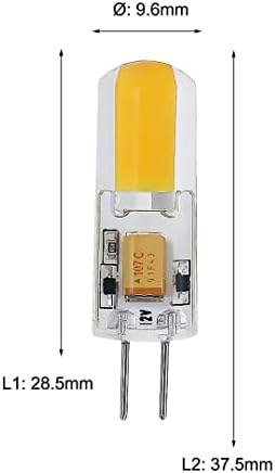 G4 LED Izzó 1,5 W, 180lumen, AC/DC12V, Puha, Fehér 6000K, Szabályozható, 10-30Watts Halogén Izzó Cseréje JC G4 Bi-Pin Izzó 4-Pack