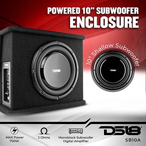 DS18 SB10A 10, Sekély Mélynyomó Burkolat Beépített Erősítő – Car Audio Minden Egy Erősítő, valamint Mélysugárzó Bass Csomag 700