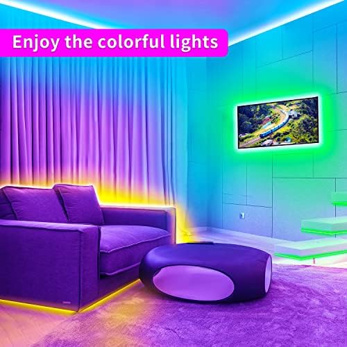 segrass 5050 RGB LED Szalag Világítás 65.6 ft,ALKALMAZÁS, Vezérlés,Zene Szinkronizálása színváltó LED Világítás Hálószoba，LED
