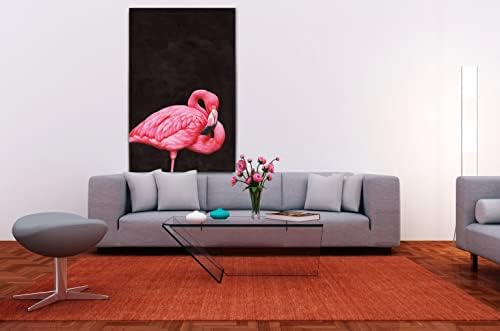 CHENBELLA-Flamingo Kézzel Festett Fal Művészet, Állati Olaj, Vászon Festmény Rózsaszín Madár Romantikus Táj Freskó Alkalmas Nappali, Hálószoba,