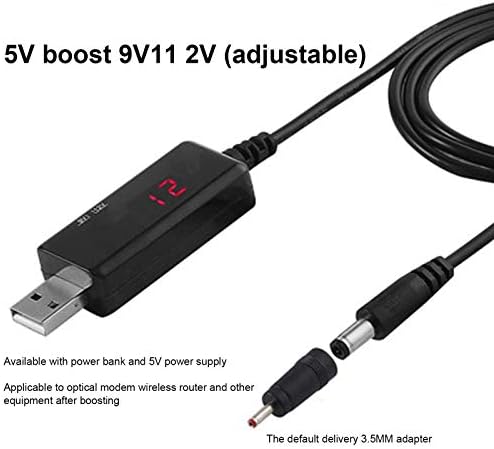 Yaami USB-DC tápkábel, USB DC Adapter USB-hálózati Csatlakozó Kábel Power Booster Bank Router Kábel Töltő Boost Konverter