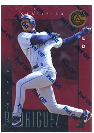 1998 Pinnacle Hitelesített Piros 47 Alex Rodriguez Csőd Teszt Kérdés Újonc - Aláíratlan Baseball Kártyák
