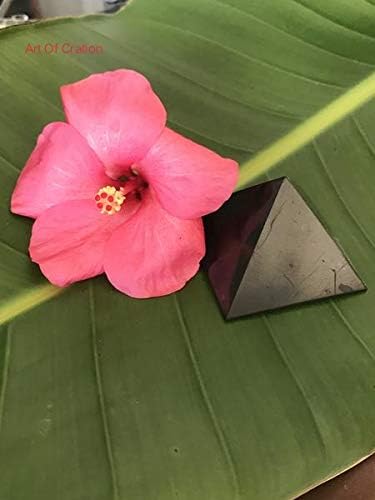 A művészet, Az Alkotás Kézzel készített Shungite Fekete Orgon Piramis Magas Polírozott Természetes Kő 8 cm-EMF-Sugárzás elleni Védelem,