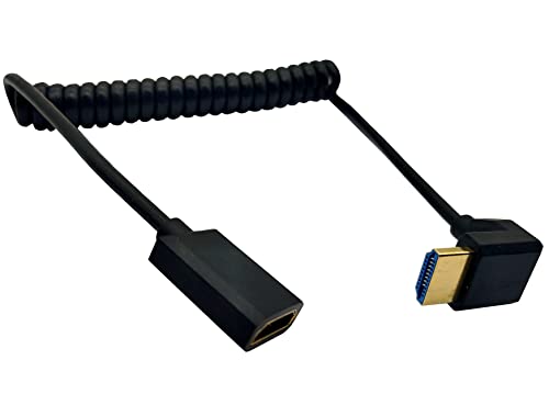 Qaoquda 8K HDMI Kábelt is, 4Ft Tekercselt HDMI 2.1 a Férfi-Nő 90 Fokos Szögben Spirál Extender Kábel Nagy Sebességű Támogatja 48Gbps 8K@60