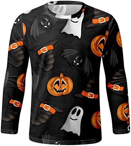 Halloween Férfi Katona póló Férfi ruházat Divat Alkalmi Halloween Legénység Nyak 3D-s Digitális Nyomtatás Hosszú Férfi Divat