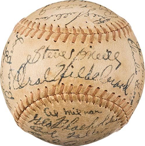 A Legjobb 1936 Cleveland indians Csapat Aláírt Baseball Bob Feller Újonc PSA DNS - Dedikált Baseball