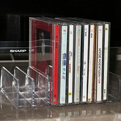 Pmsanzay DVD Tároló Doboz - áttetsző Akril - Rakható DVD, CD Tartó, CD Kijelző Rack CD Szervező Stand - mely akár 14 Szabványos CD