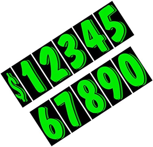 VERSA-KATEGÓRIA 7.5 Fekete/Zöld Vinyl Matricák Száma 11 Tucat Meghatározott Szélvédő Árak & 1 Csomag Minden Eladó & Save 14.5 x