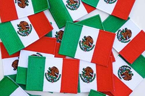 Grafikus Port Mexikói Zászló Hímzett Vas A Patch Applied Mexikói Zászló Jelmez Egységes DIY Jean Kabát