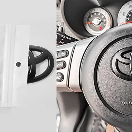 Matt fekete Kormánykerék Emblémák Toyota 3D Overlay Akril Műanyag Öntapadó Hátlap 1 darab