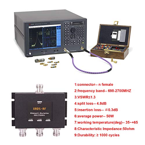 XRDS -RF szélessávú, 3 Way Splitter-4.8 dB N-Típusú Női-50 Ohm (NEM TV)