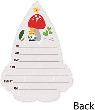 Nagy Dot a Boldogság Kerti Törpék Alakú Töltse ki A Meghívókat - Erdő Gnome-Meghívó Kártyák Borítékot - annak Beállítása, 12