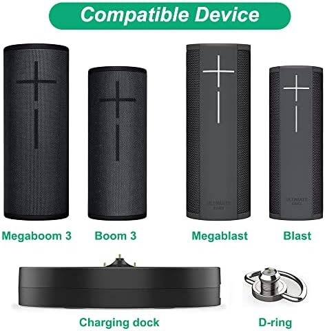 Áram Töltés Dock Copatible a Ultimate Ears UE Bumm 3/Megaboom 3, Töltő Állvány Állomás Extra 5V1A USB Port, 3.3 ft USB-Kábel