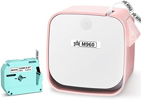 Vixic M960 Bluetooth Mini címkéző Gép, Rózsaszín Termikus Hordozható Kézi Matrica Okostelefon Könnyen Használható Címkéző Nyomtató Otthoni