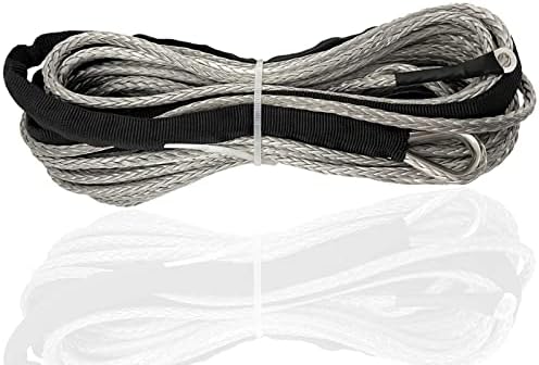 Szintetikus Csörlő Kötél 5/16 x 50ft Csörlő Kötél Vonal 9500LBs Kötelet a Fekete Védi a Hüvely, illetve Rozsdamentes Acél Gyűszű az UTV