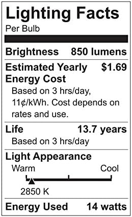 A GE Lighting 36470 Mutatják LED-es Fényes Stik Villanykörte Közepes Bázis, 14 W-os, 2-Pack
