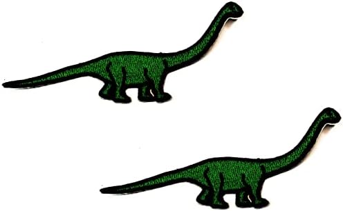Kleenplus 2db. Zöld Dinoszaurusz Varrni Vas a Hímzett Foltok Rajzfilm Brachiosaurus Dinoszaurusz Állat Matrica Kézműves Projektek