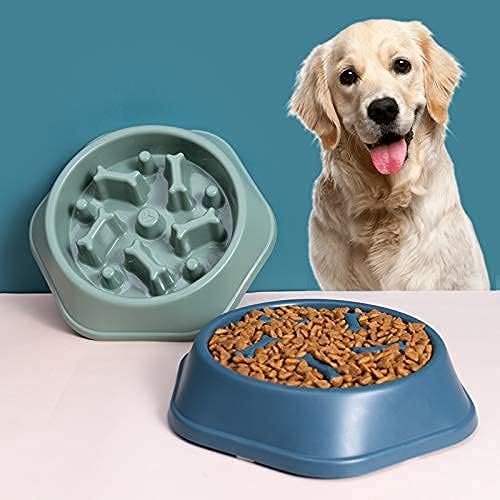 A Kutya Lassan Etető Tál, Csúszásmentes Puzzle Bowl - Anti-Nyelt Pet Lassabb Élelmiszer Takarmányozási Ételek Interaktív Duzzad