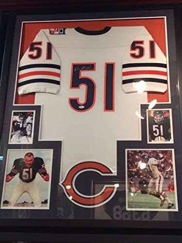 Dick Butkus Chicago Bears Aláírt Keretes Gubancos Mitchell & Ness Jersey Szövetség Coa - Dedikált NFL Mezeket