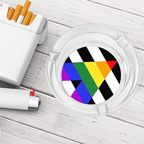 Egyenesen Ally Pride Flag Üveg Hamutartó Kerek Cigaretta Hamutartó Birtokos Esetben A Home Office Beltéri Dekoráció